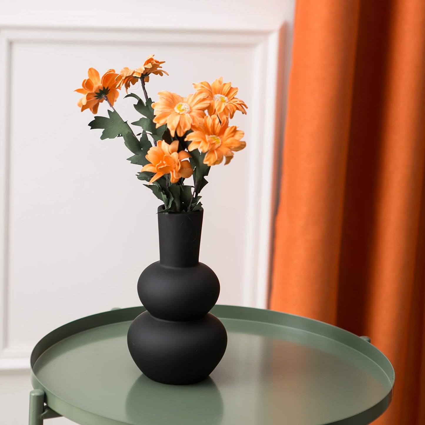 Flower Vase Ceramic Vases for Decor, Flower Vase for Home Decor Living Room, Home, Office, Centerpiece,Table and Wedding Black