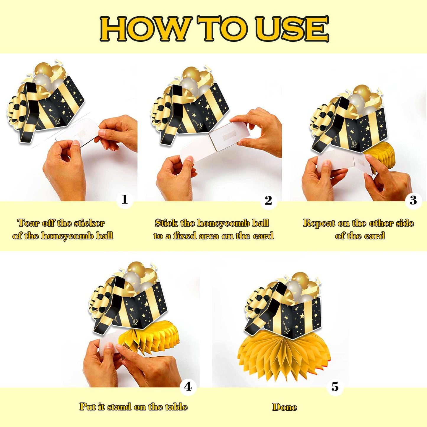 New Years Decorations 2024, 8 Pcs Happy New Year Decorations 2024 Honeycomb Centerpieces, New Years Table Decorations 3d Double Side Table Centerpieces, New Years Eve Decorations for Table