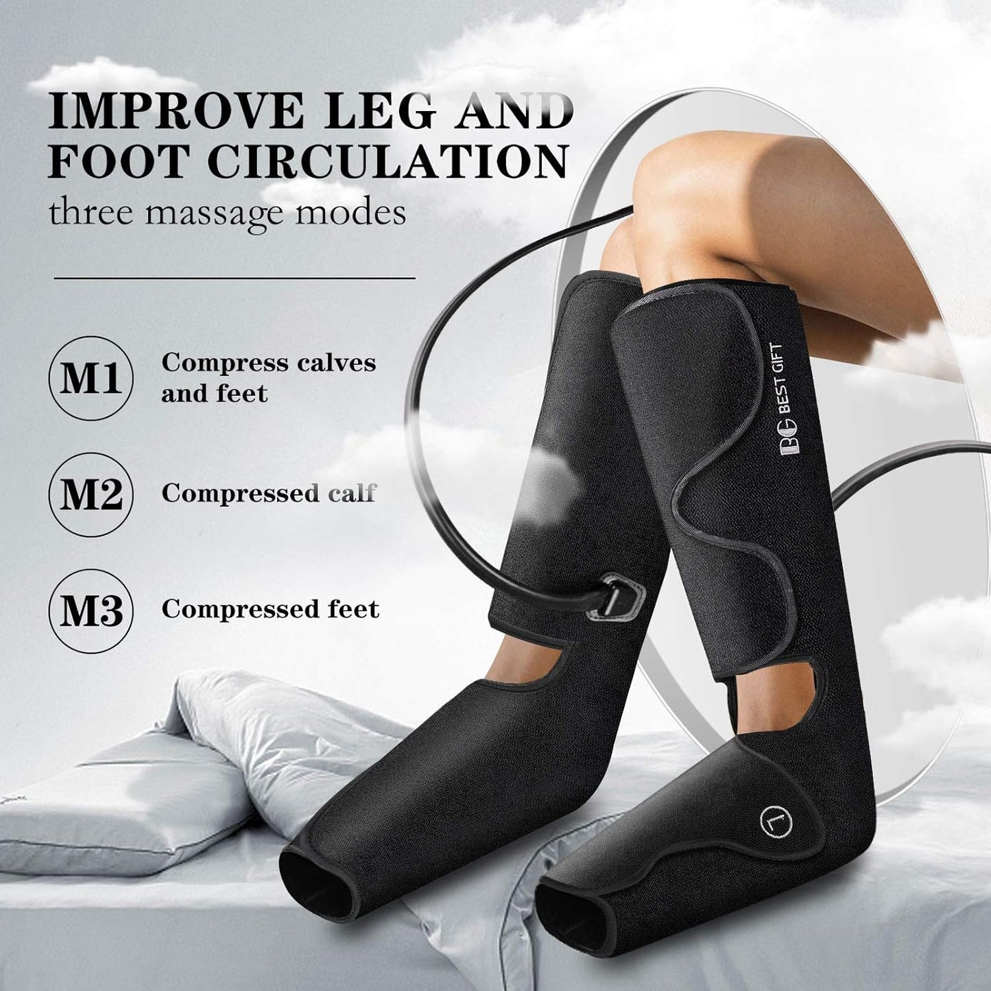 Foot and Leg Massager with Heat, Best Gifts for Mom, Dad, Women, Men and Elder, Foot and Leg Air Compression Massager for Muscle Fatigue