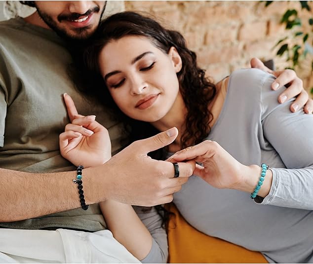Matching Couple Bracelets For Men Women Him Or Her Boyfriend And Girlfriend Connecting Love Bracelets Gifts For Valentine's Day Anniversary Birthday Christmas Beaded Jewelry