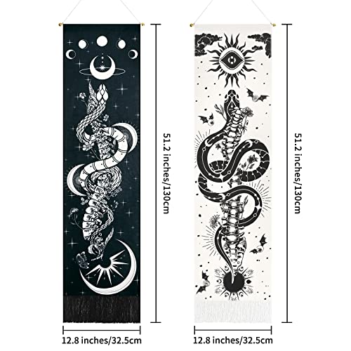 Skeleton Tapestry Planet Gothic Skull White and Black for Bedroom, Living Room