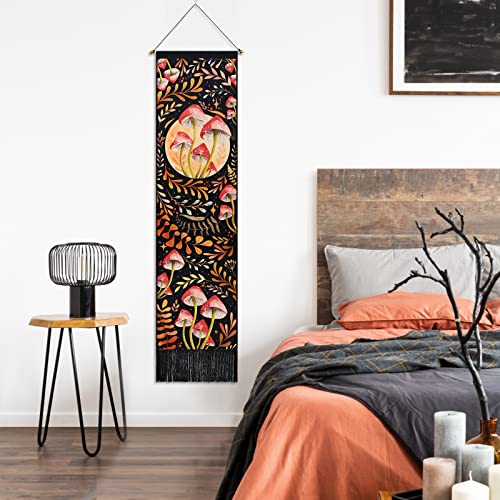 Skeleton Tapestry Planet Gothic Skull White and Black for Bedroom, Living Room