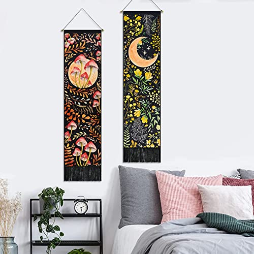 Skeleton Tapestry Planet Gothic Skull White and Black for Bedroom, Living Room