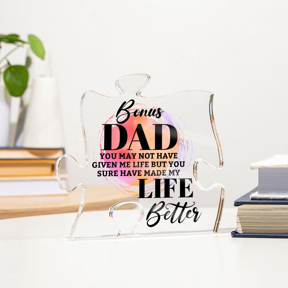 Bonus Dad Acrylic Puzzle Plaque Fathers Day Gift