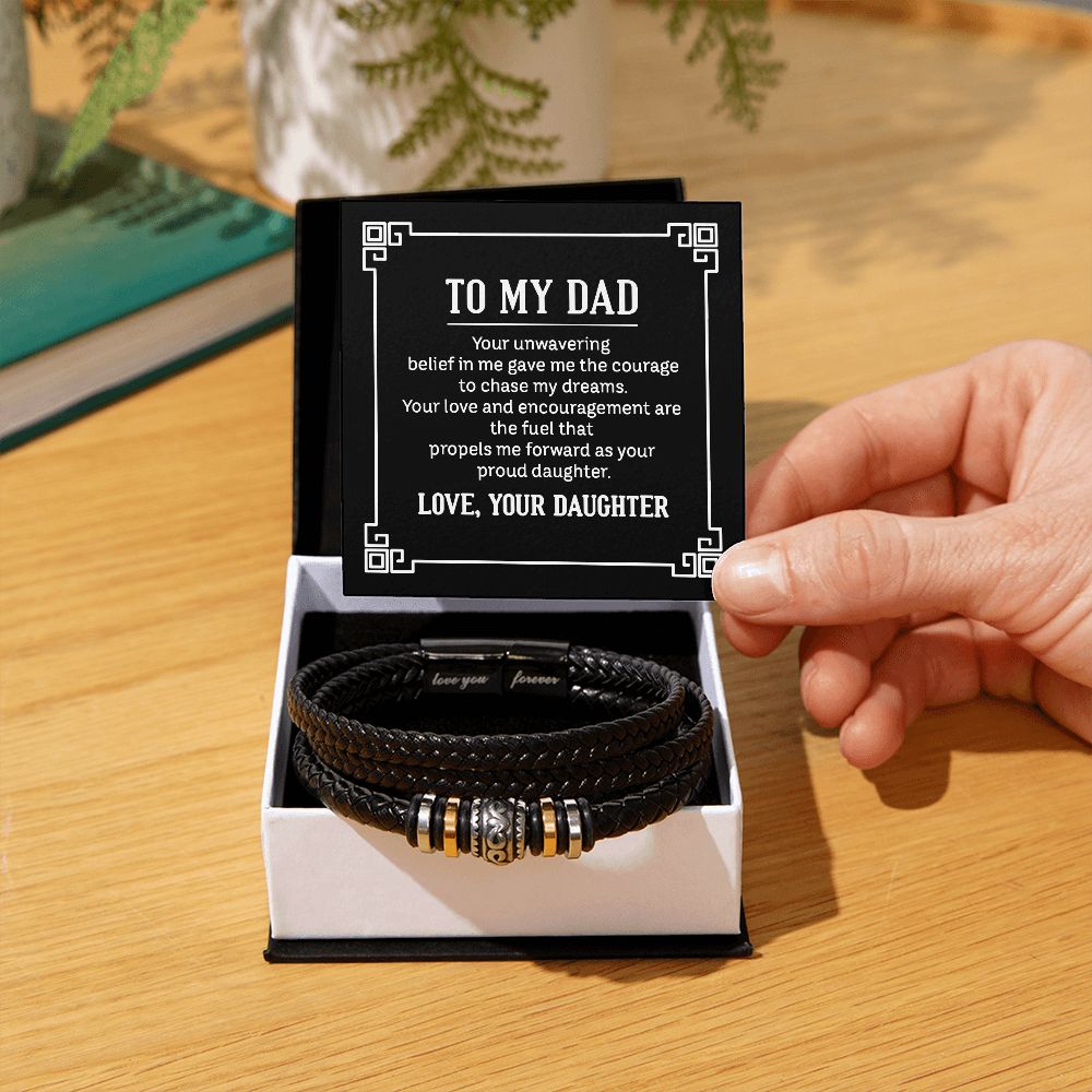 To My Dad - Your Unwavering Belief" Love You Forever Men's Bracelet