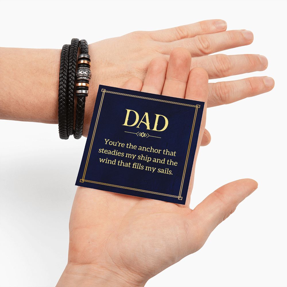 Heartwarming Father's Day Gift: Dad, You're the Anchor, Love You Forever Men's Bracelet