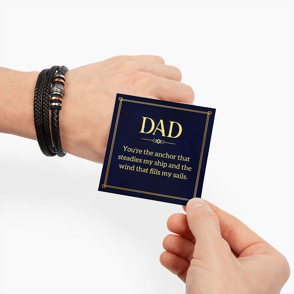 Heartwarming Father's Day Gift: Dad, You're the Anchor, Love You Forever Men's Bracelet
