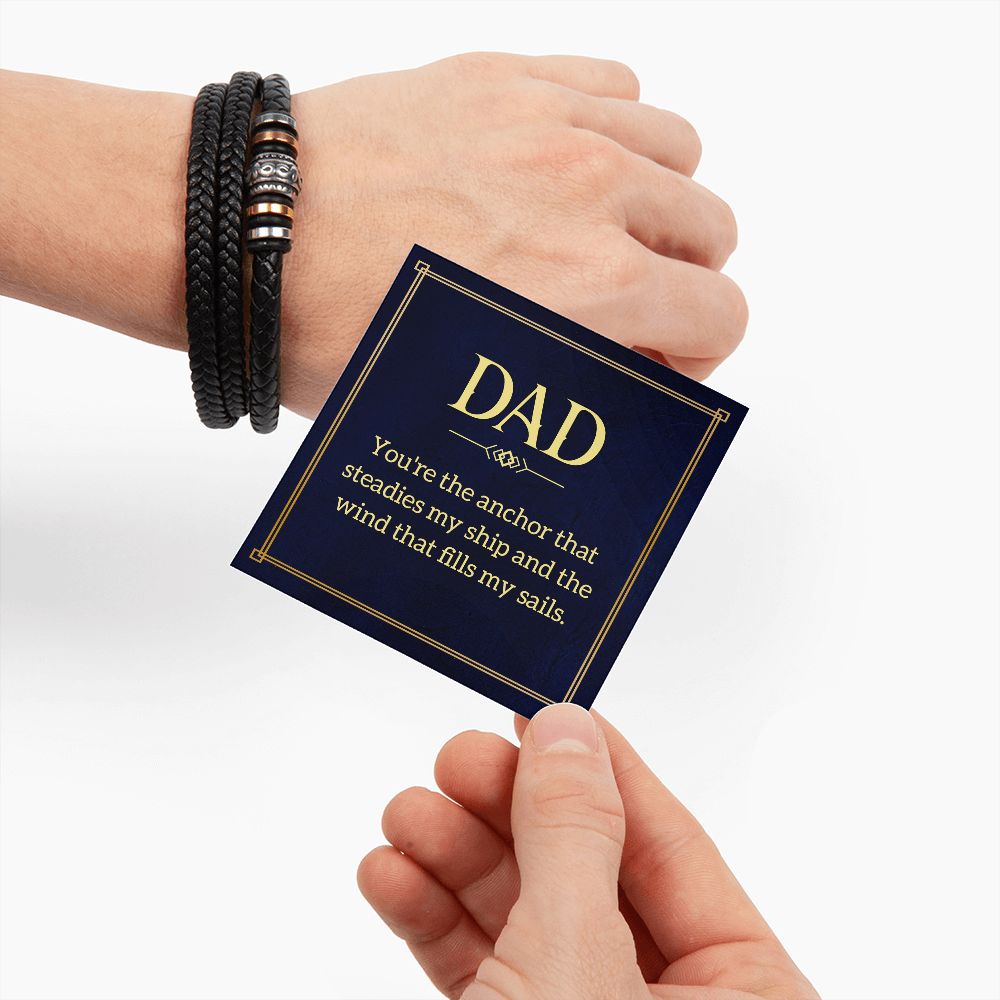 Heartwarming Father's Day Gift: Dad, You're the Anchor, Love You Forever Men's Bracelet