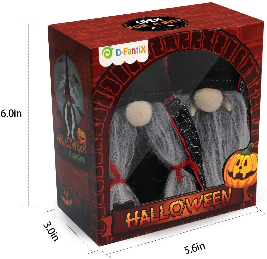 2Pack Halloween Witch Gnomes Plush Decoration