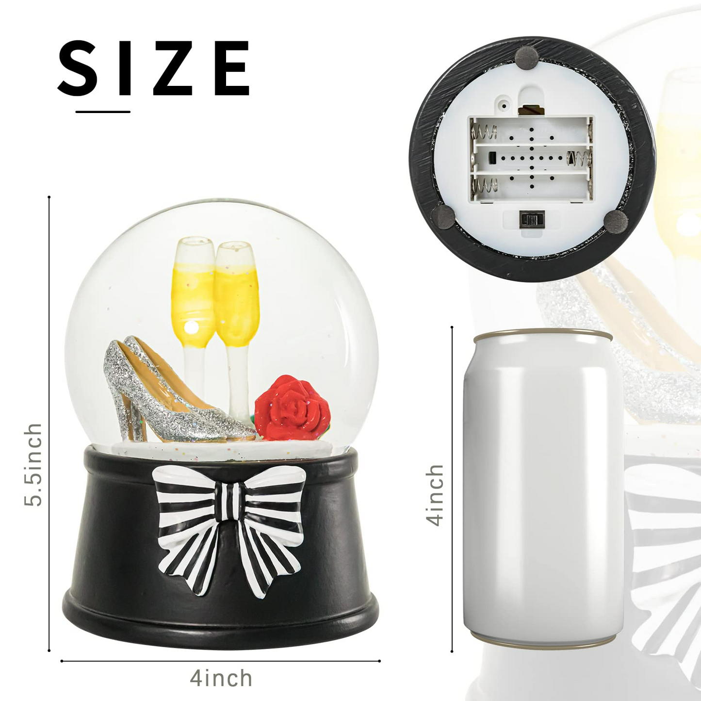 Snow Globe for Lover w/ Color Changing LED Lights