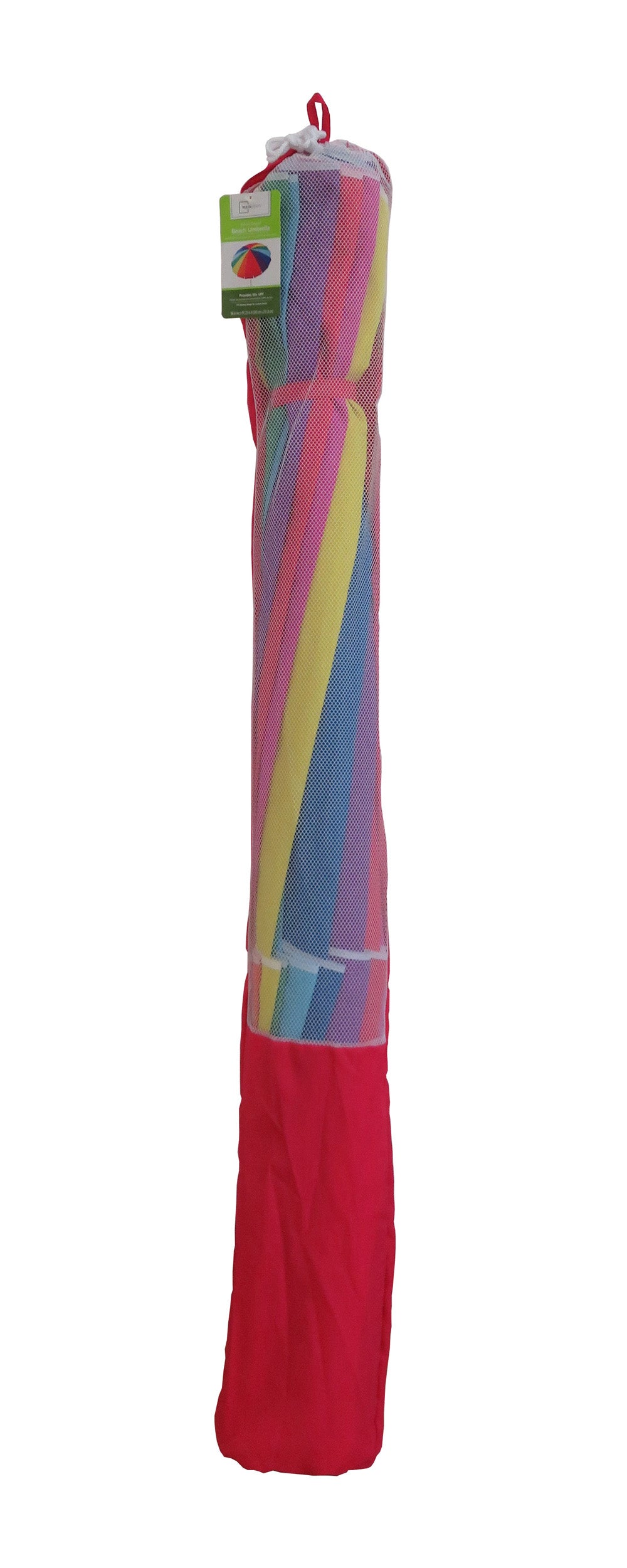 8 ft Beach Umbrella with Tilt, Sun Protection, Rainbow Color