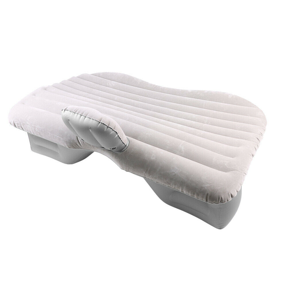 Air Bed Back Seat Pad Sleep Rest Mat Inflatable Travel Car Mattress Pillows Pump-Silver