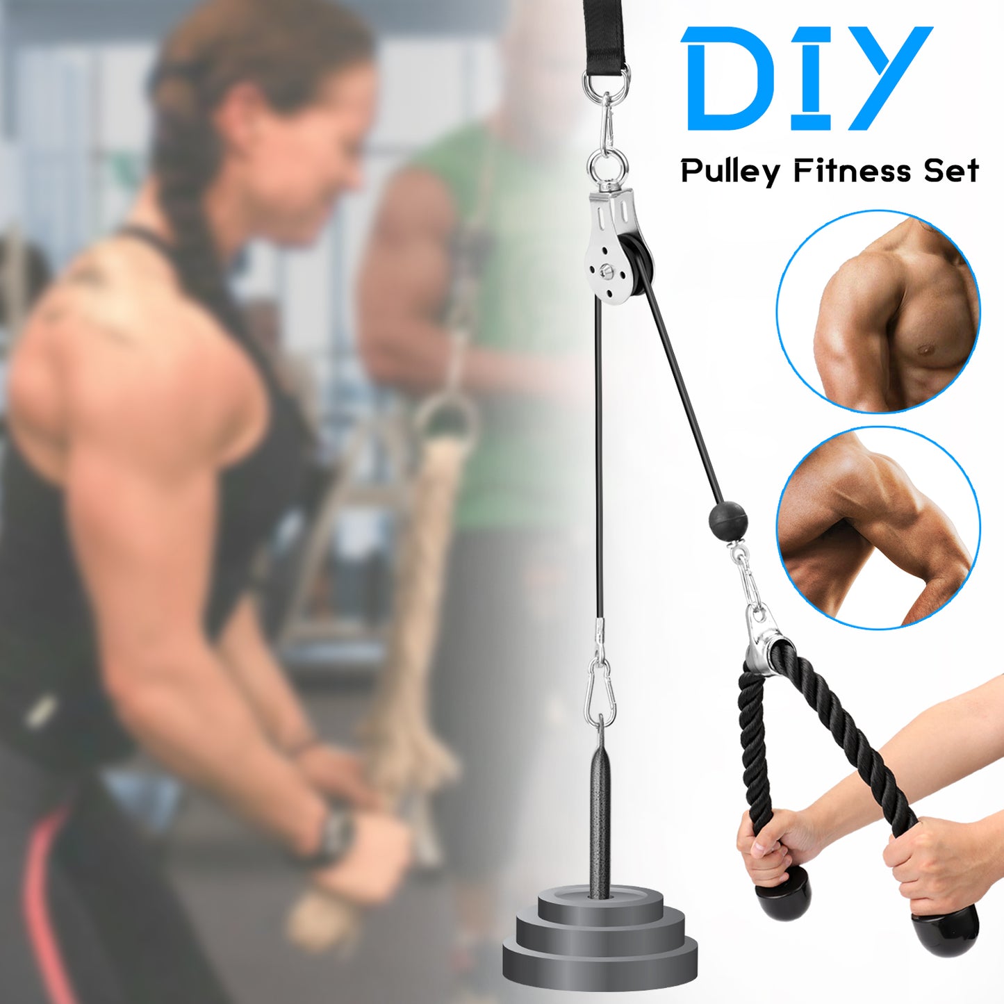 DIY Pulley Cable Machine Attachment System Loading Pin Lifting-(A)
