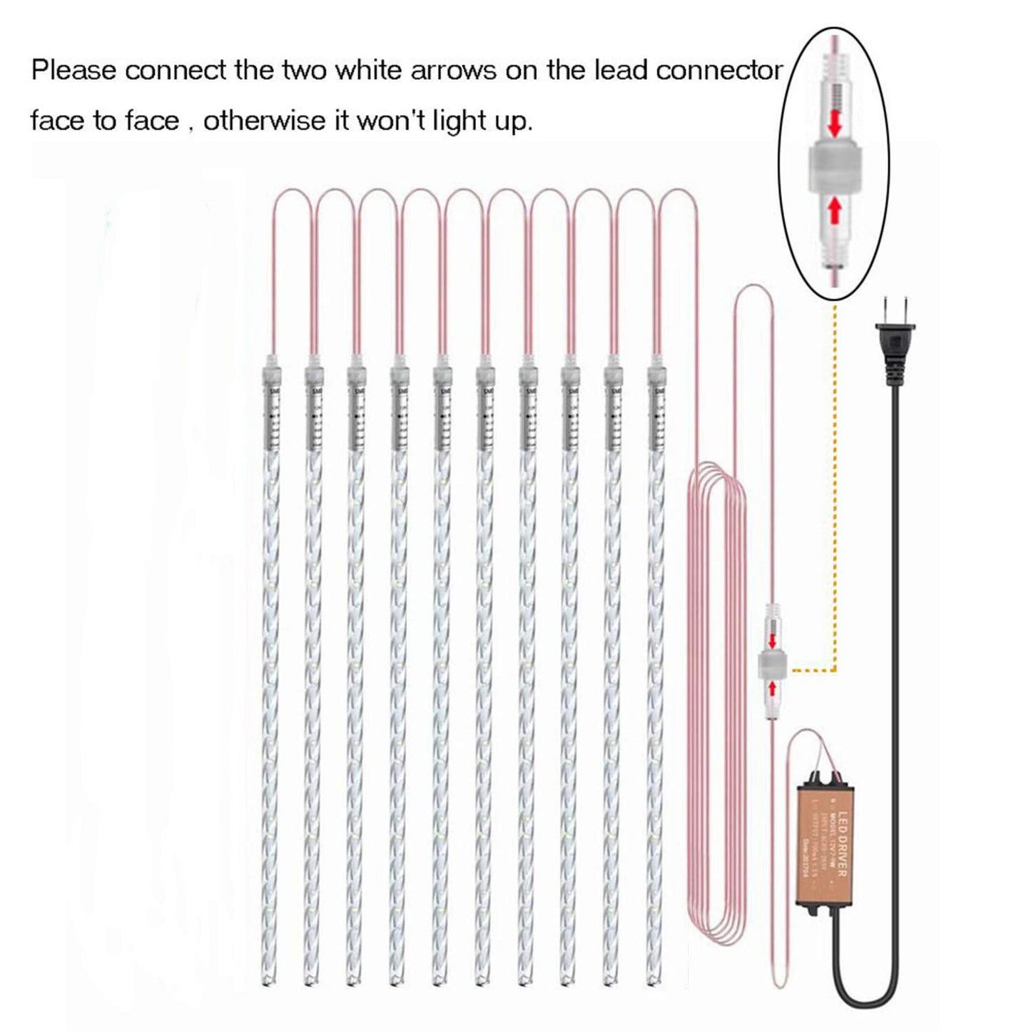 2 Pack Upgraded Meteor Shower Rain Christmas Lights