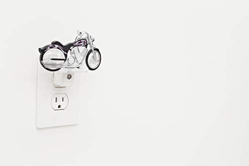 LED Motorcycle Night Light, Plug-In, Dusk-to-Dawn Sensor, Auto On/Off, Energy-Efficient