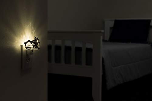 LED Motorcycle Night Light, Plug-In, Dusk-to-Dawn Sensor, Auto On/Off, Energy-Efficient