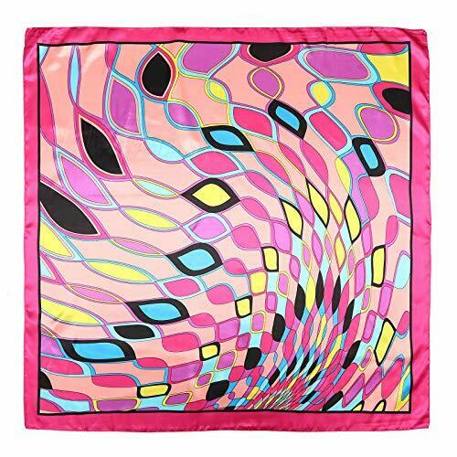 35" Large Satin Square Head Scarf - 2Pcs Silk Like Floral Head Scarves Square