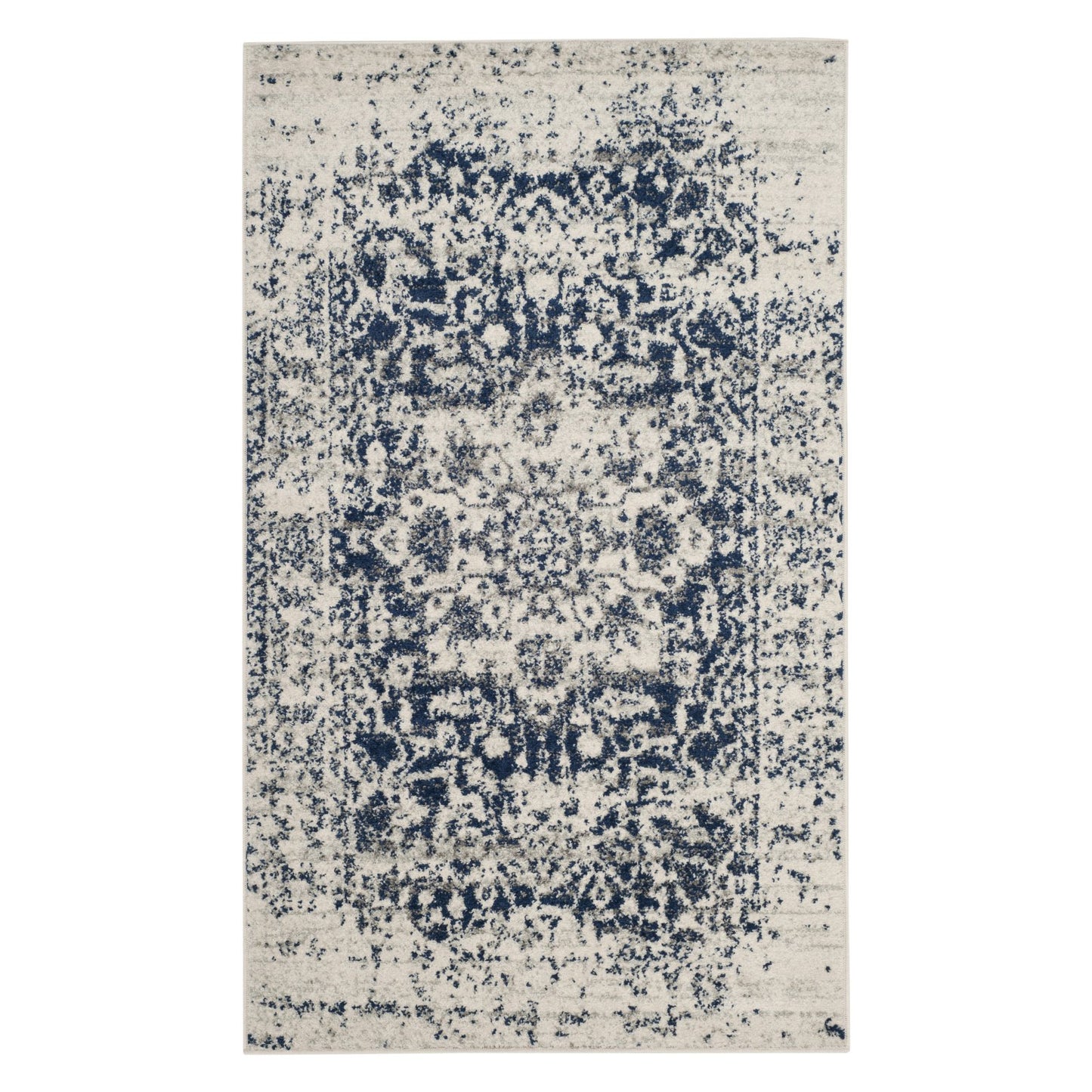 Madison Katina Traditional Area Rug, Cream/Navy, Rectangular 4' x 6'