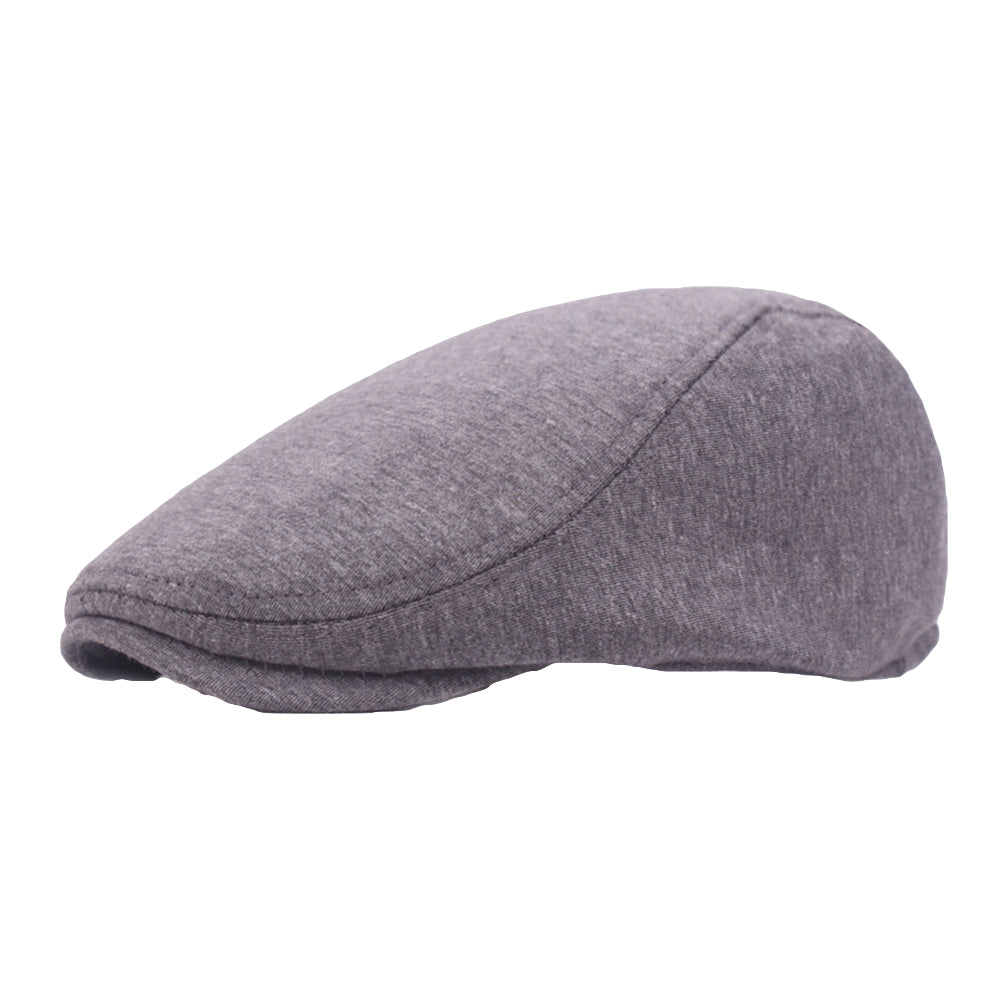 Vintage Men Solid Color Cotton Newsboy Cap Flat Beret Outdoor Sports Sun Hat