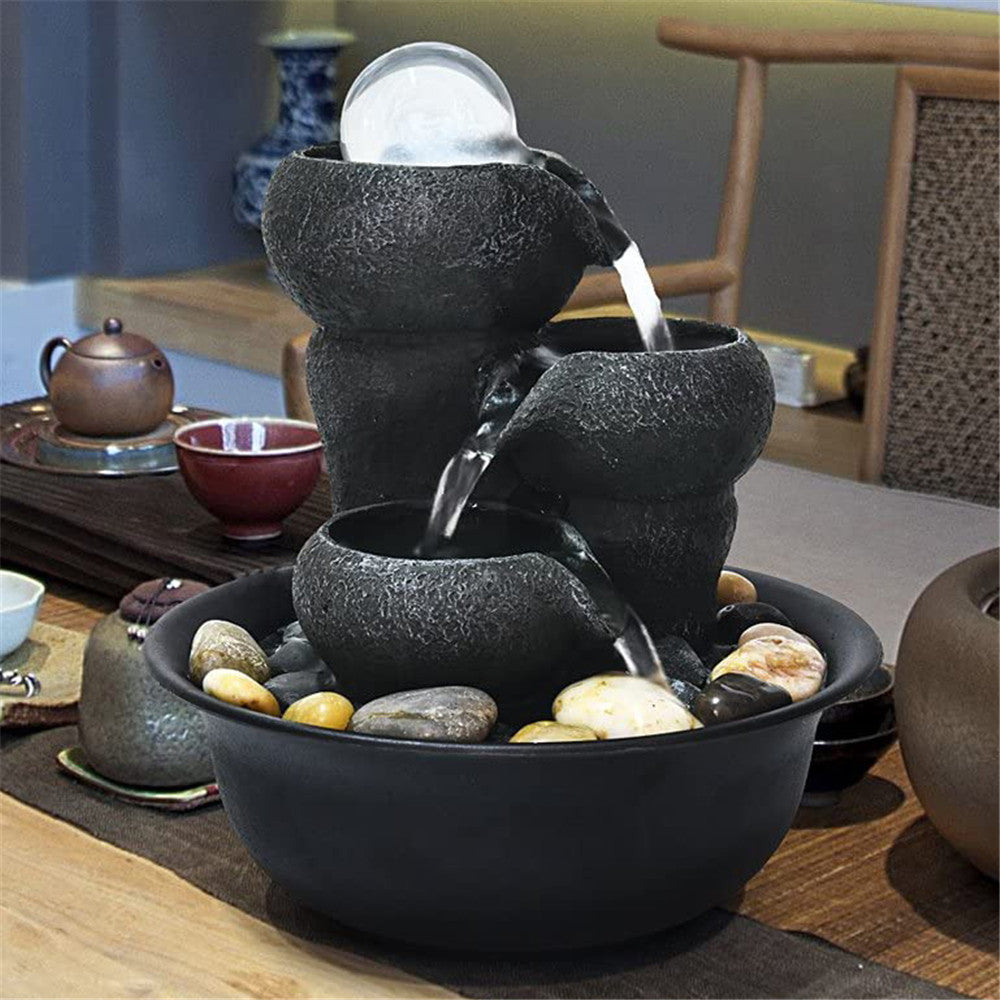 8" Indoor 3-Tier Cascading Tabletop Fountain