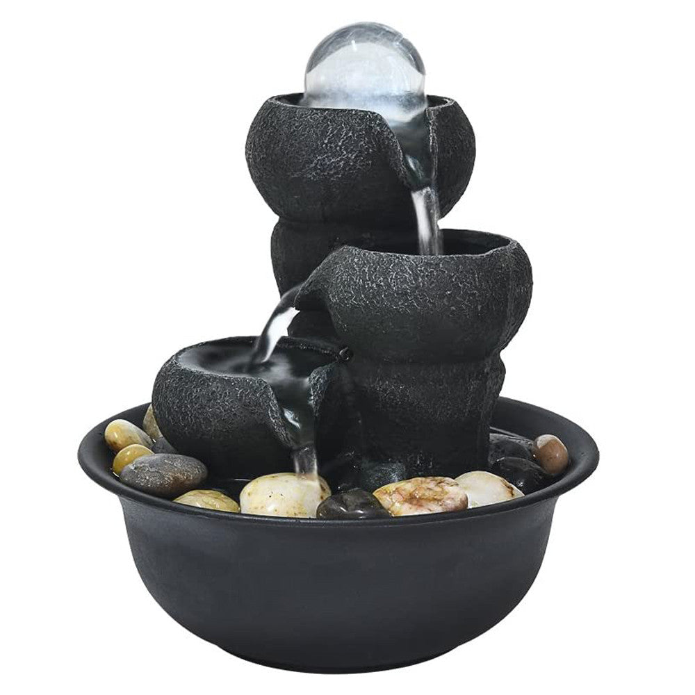 8" Indoor 3-Tier Cascading Tabletop Fountain