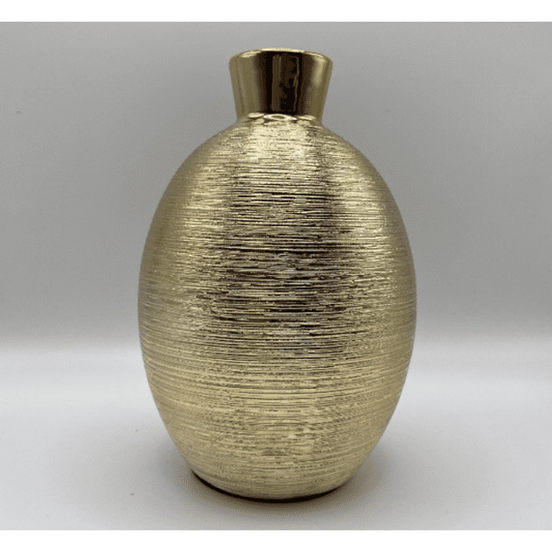 6" Elegant Ceramic Gold Vase for Home Decoration