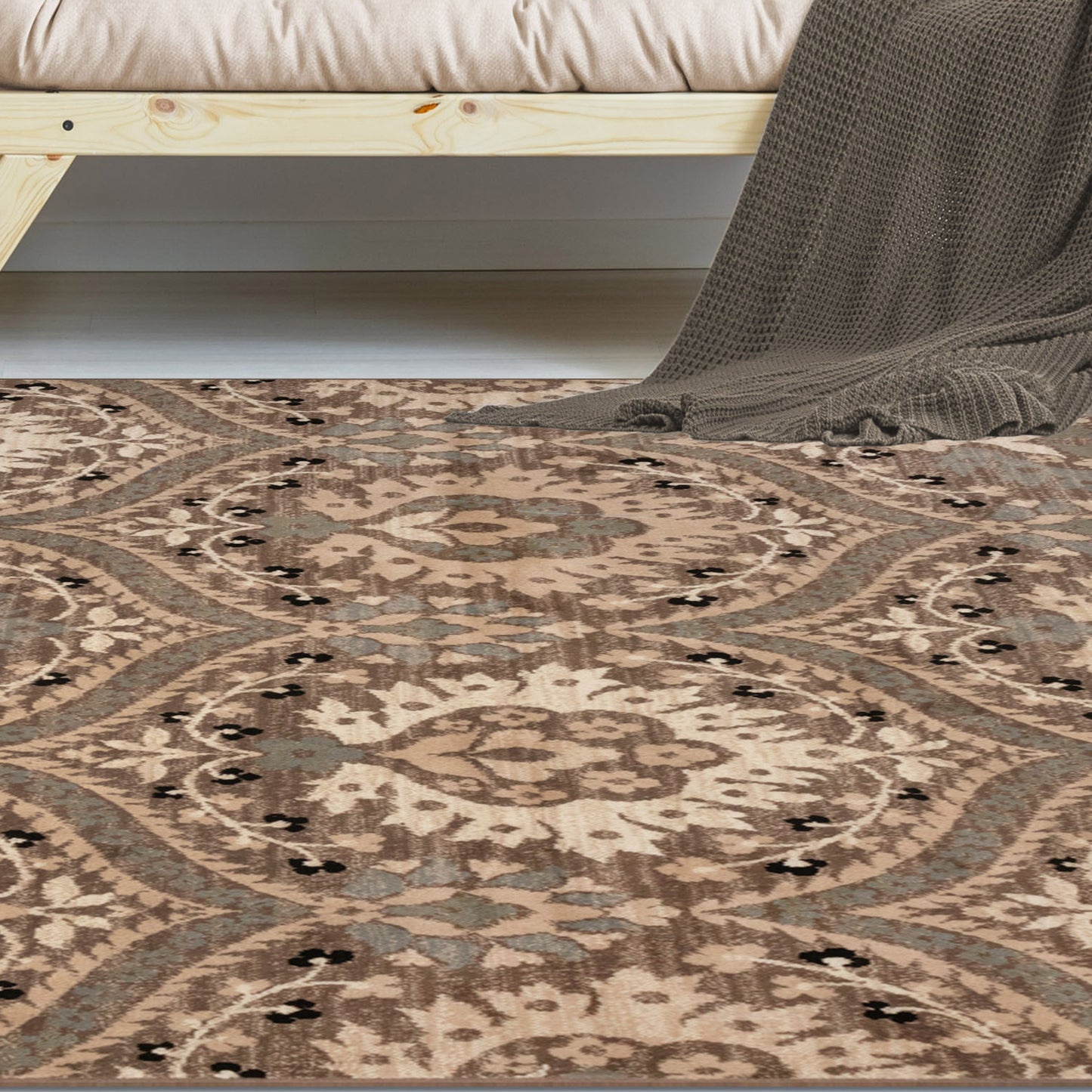 Augusta Floral Indoor Area Rug, Light Blue, 4' x 6'