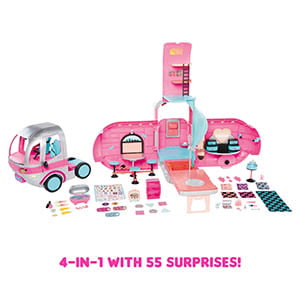 LOL Surprise Omg Glamper With 55+ Surprises Fully-Furnished With Light up Pool, Great Gift for Kids Ages 4 5 6+