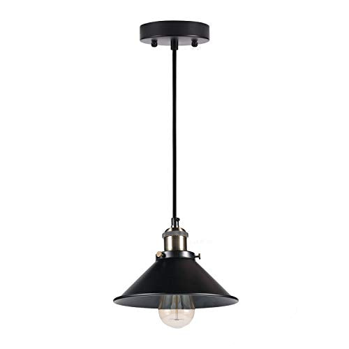 Industrial Pendant Lighting w/ Metal Rustic Bronze & Black Finish Fixture (3 Pack)