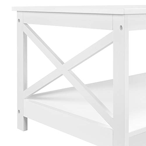 2-Tier Coffee Table w/ Storage Shelf