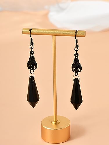 Gothic Dark Bat Dangle Earrings Red Black Crystal Gems Bat Earrings Punk Rock Style Bat Animal Earrings