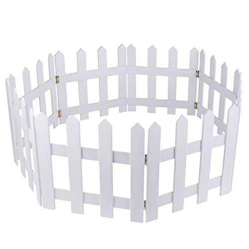 Christmas Tree Wooden Picket Fence Decoration