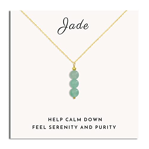 green jewelry crystal necklace with jade beads, green necklace crystal pendant necklace as spiritual jewelry