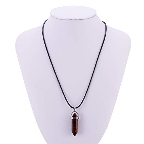 Mix Random 60pcs Natural Stone Pendants Charms w/ Leather Cord