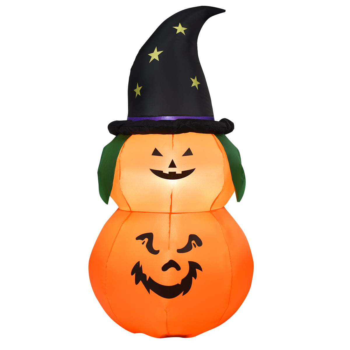 5' Inflatable Halloween Witch Hat Pumpkin w/ LED Light