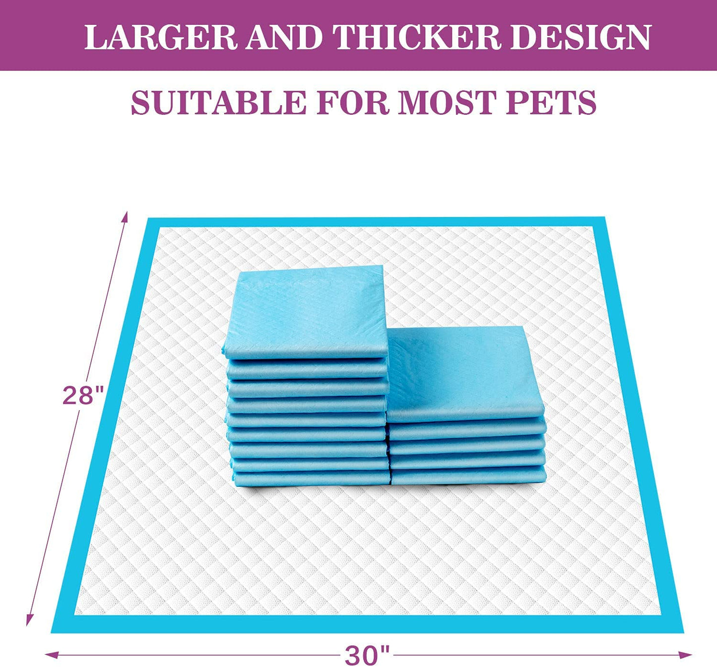 Extra Large Dog Pee Pads 28"x30"-30 Count