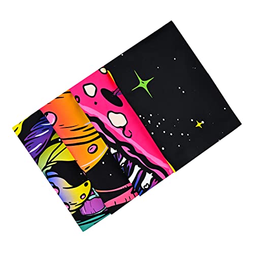 Mushroom Moon and Stars Plants Starry Night Sky Monster Tapestry Wall Hanging for Room