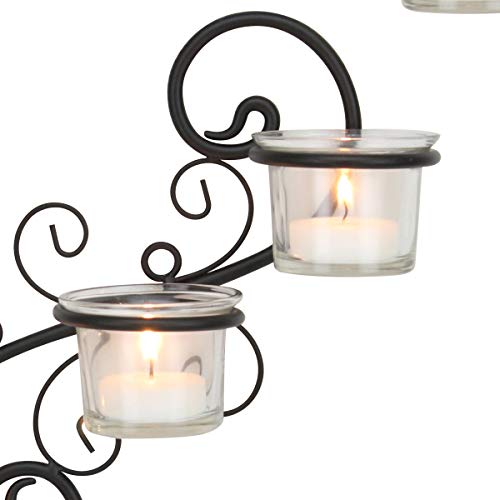 Decorative Black Tea Light Candle Holder Hanging Wall Scone Decor