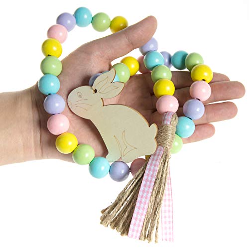 Easter Wood Bead Garland for Easter Decor