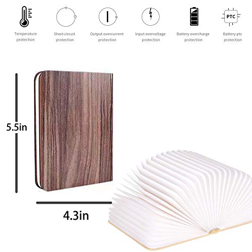 Folding Lamp Book Novelty LED Night Light USB Large Capacity Rechargeable
