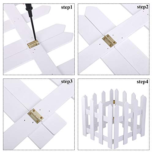Christmas Tree Wooden Picket Fence Decoration
