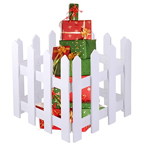 Christmas Tree Wooden Picket Fence Decoration