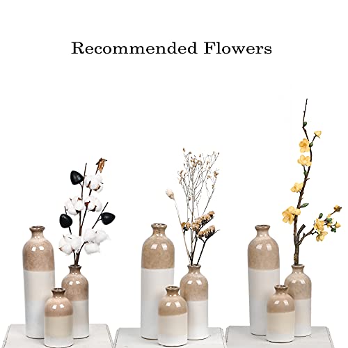 Ceramic Rustic Vase for Home Decoration , Set of 3