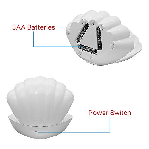 Shell Pearl Beach Themed Night Light, 8 Colors Changing