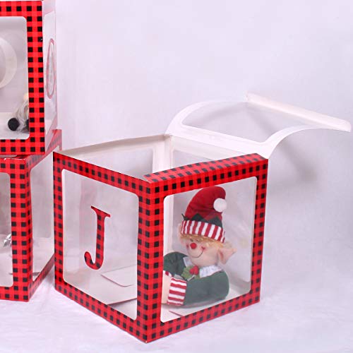 Transparent Joy Box Blocks Christmas Decorations