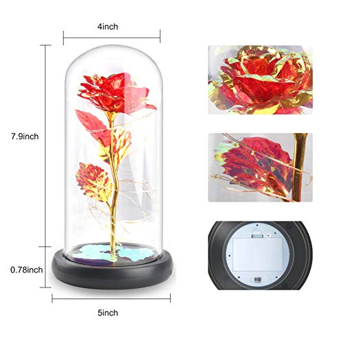Enchanted Galaxy Light Up Butterfly Rose Gifts in Glass Dome