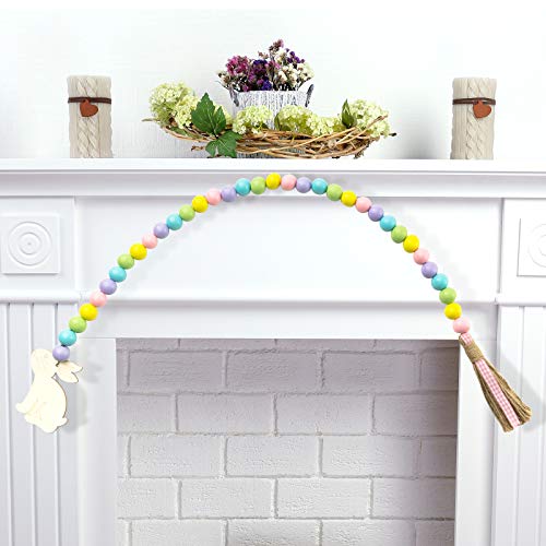 Easter Wood Bead Garland for Easter Decor