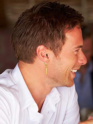 12 Pieces Hoop Dangle Earrings For Men
