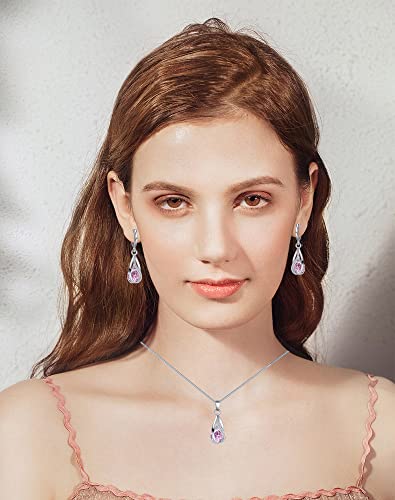 Silver Jewelry Sets for women Crystal Bridal Accessories Necklace Earrings