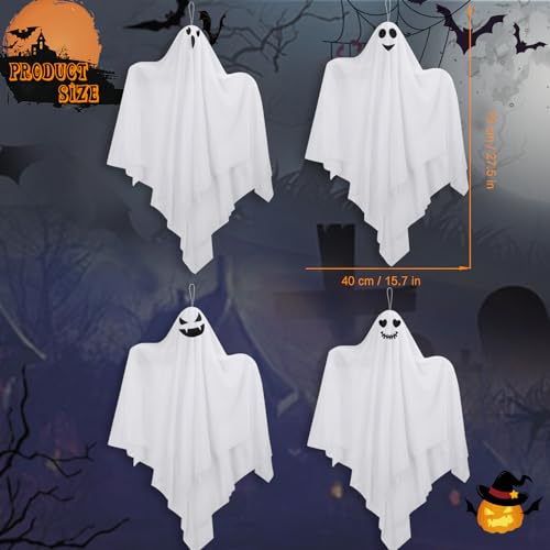 Halloween Hanging Ghost Outdoor Decorations,  Cute Hanging Ghosts Halloween Decor Outdoor,